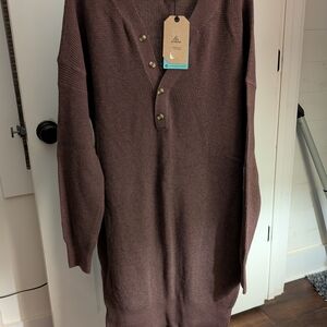 Prana Brown Long Sleeve Knit Dress